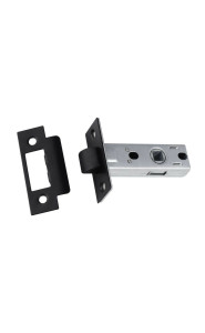 Защёлка межкомнатная BUSSARE L6-45 PLAST BLACK (черный матовый, пластиковый язычок)
